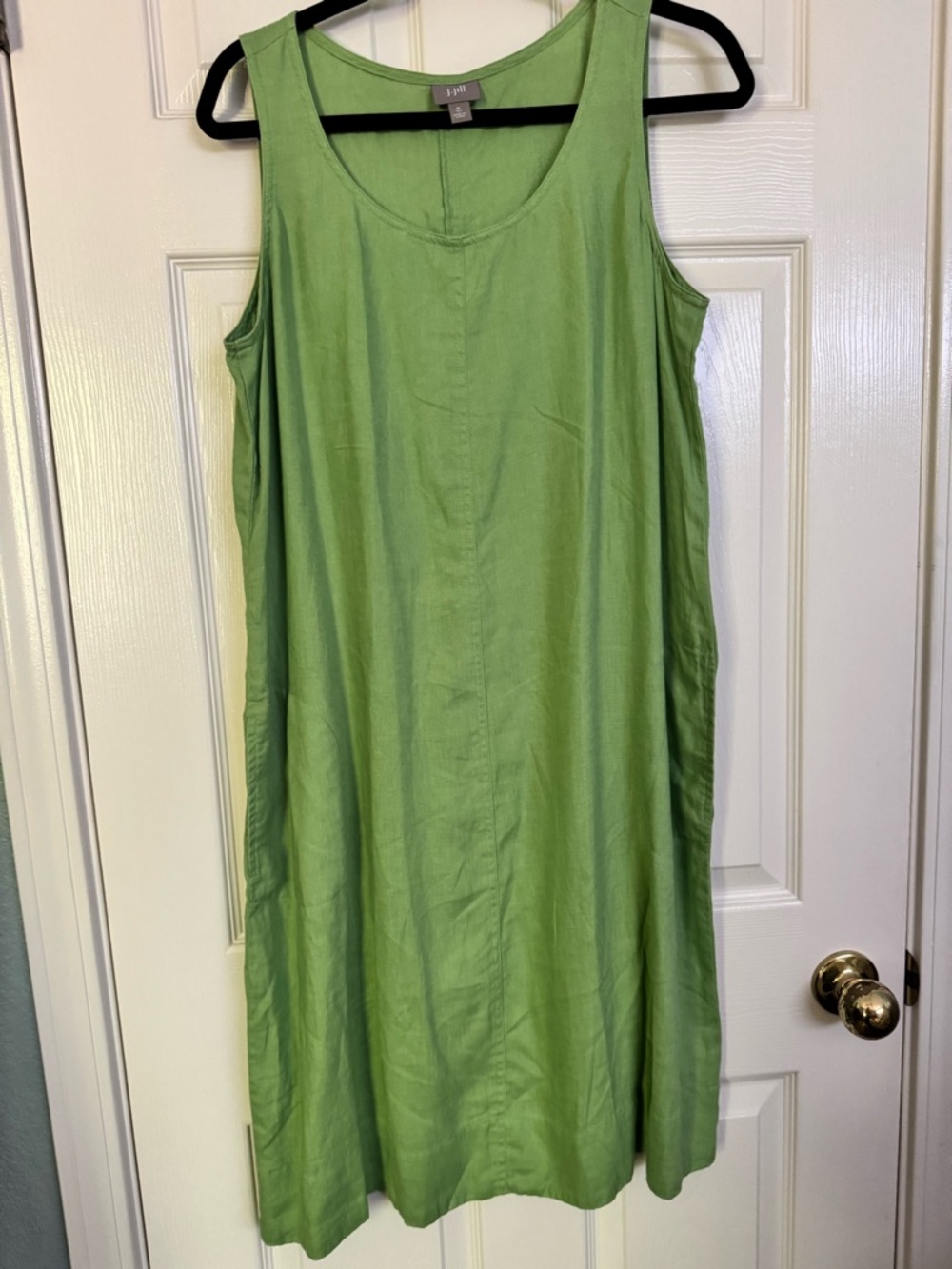 J. Jill Lime Green Scoop Neck Sleeveless Dress